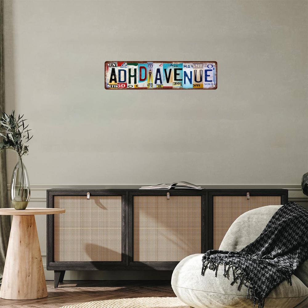 One Piece ADHD Avenue Novelty Can Sign - юмористический невыступающий металлический уличный знак для дома, комнаты, стены, ванной комнаты, бара, кафе, гаража