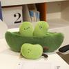 Cartoon Green Soybeans Pea Pod Plush Toy Kawaii Keychian Stuffed Doll Plant Pendant Hangings Bag Home Decor Kids Birthday Gift