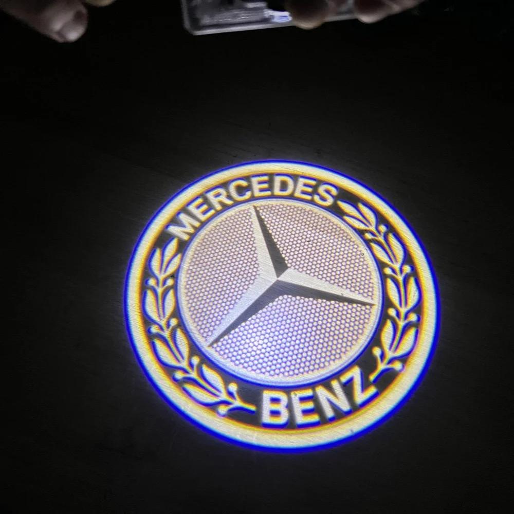 Автомобильная светодиодная дверная лампа с проектором логотипа для mercedes benz c W204 AMG C43 C63 C200 C230 C280 C260 C300 гипсофила логотип аксессуары