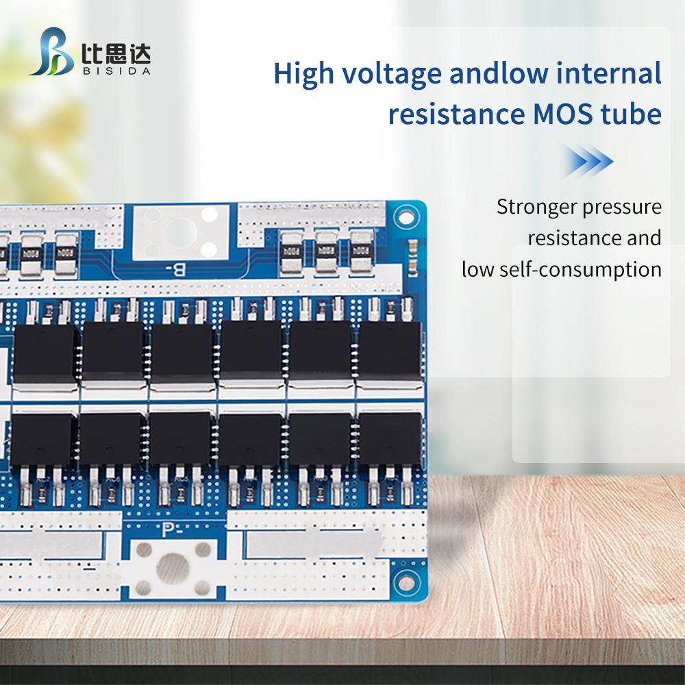 Плата защиты литиевой батареи 16S BMS 60V 20A/30A/50A/100A с балансировочным проводом и NTC, общий порт, десять функций защиты