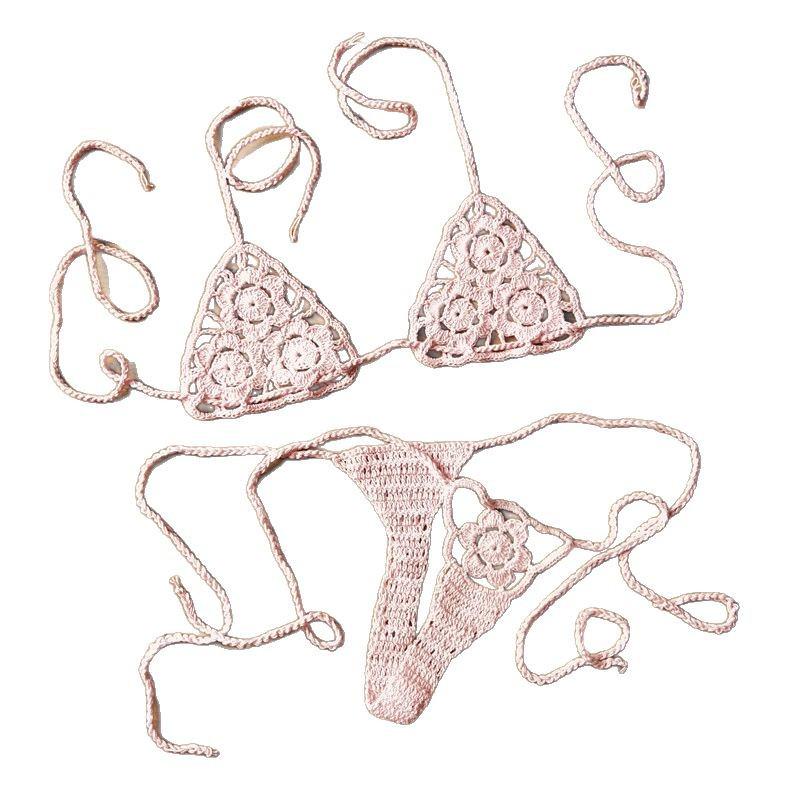 Мини-бикини ручной работы крючком - Пляжный микро-купальник для загара