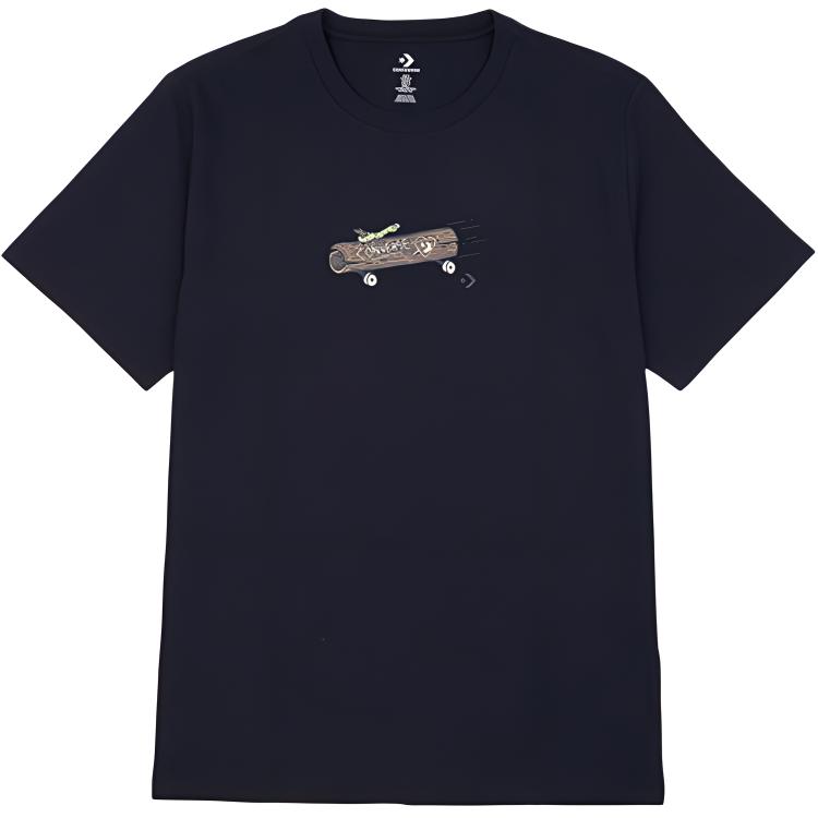 Converse T Shirts Men's Black Crew Neck Moderate 10025622-A01