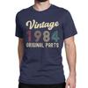 Vintage 1984 Original Parts Birthday Gift Men's T Shirt 40 Years Old Novelty Tee Shirt Round Neck T-Shirt Cotton Printed Tops