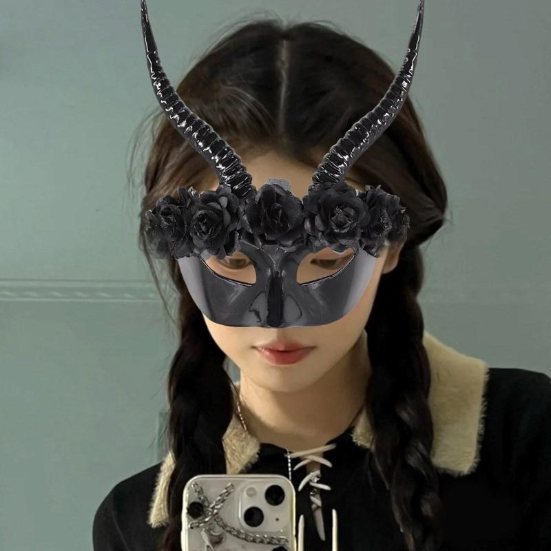 Маска на Хэллоуин Маскарадная маска Маска на пол-лица Маска Демона Маска для Марди Гра Маска для Карнавала Маска с Рогами для Вечеринки