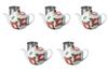 Set of 5 Round Camellia SS Pots X 12 Cm Arita Ware Arita Setomonohonpo [12 (725cc)] Pots, Ware,