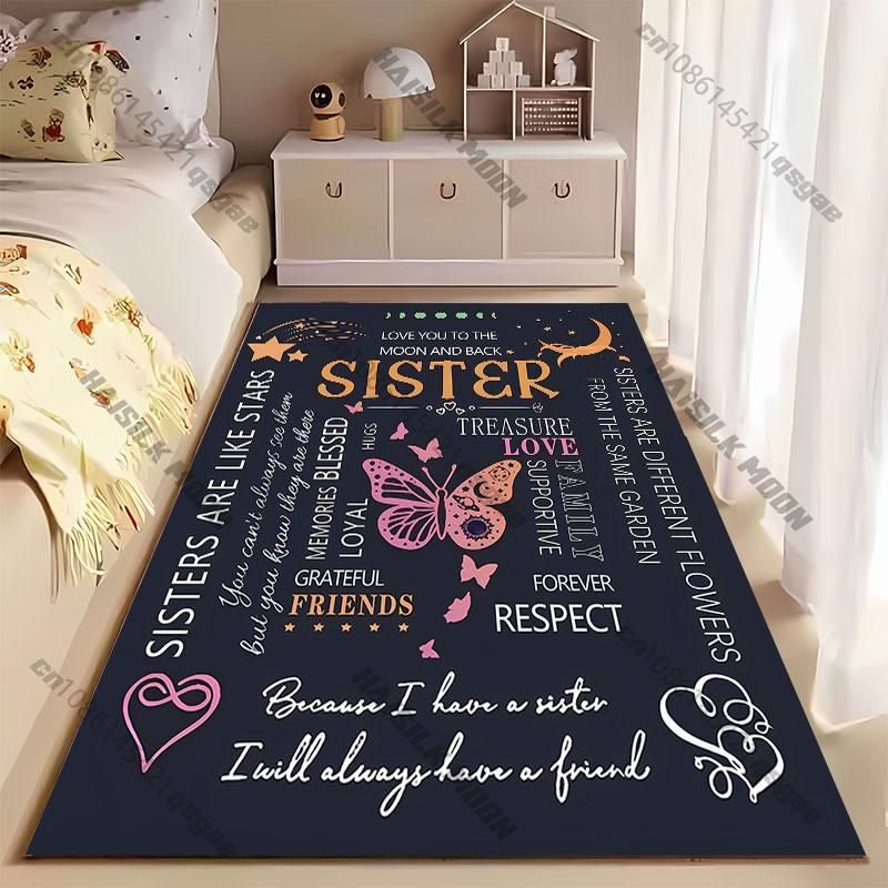 Sisters love friendship family bond carpet Yoga living room room decor children's crawling mat doormat area rug games mat