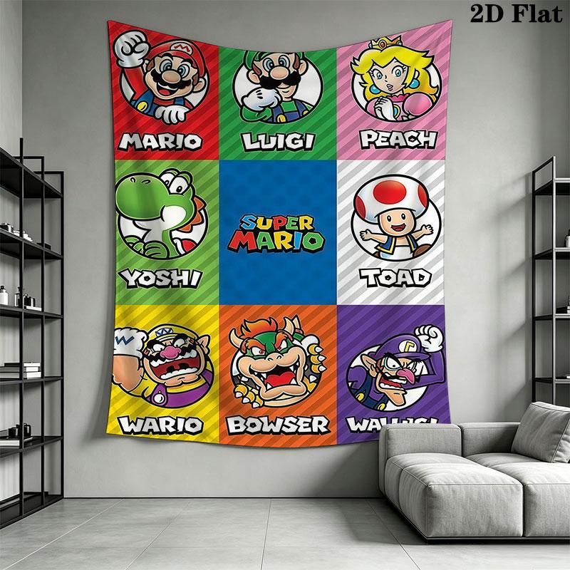 Super Mario games Wall Hanging Printed Fabric Blanket Decorative Tapestries for Bedroom Living Room Home Decor