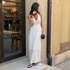 2026 Womens Sleeveless Deep V-Neck Bodycon Maxi Dress With Polka Dot Print Elegant Office To Casual Wear