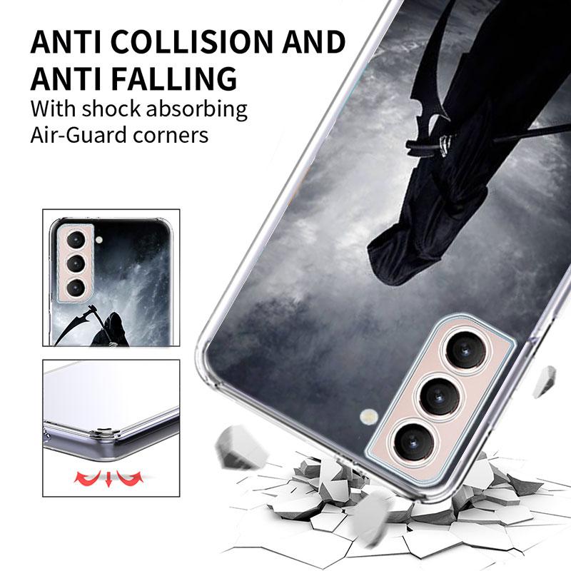 Чехол для телефона Смерть Жнец Череп для Samsung Galaxy S25 Edge S24 S23 FE S21 S20 S10 Plus S22 S26 Ultra Обложка Прозрачные Чехлы ТПУ C