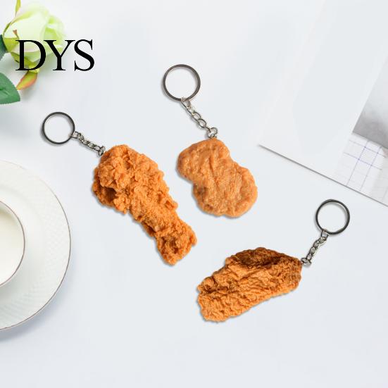 Брелок для ключей Еда Имитация Реалистичная Ножка Жареной Курицы Шарм для Дорожной Сумки Крылышки Наггетс Подвеска Брелок Аксессуары