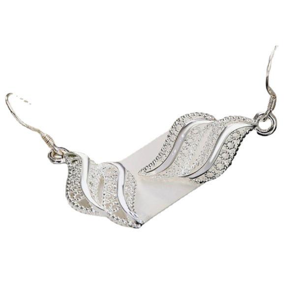 Геометрические серьги-подвески Zhenrong из серебра 925 пробы с ажурным дизайном