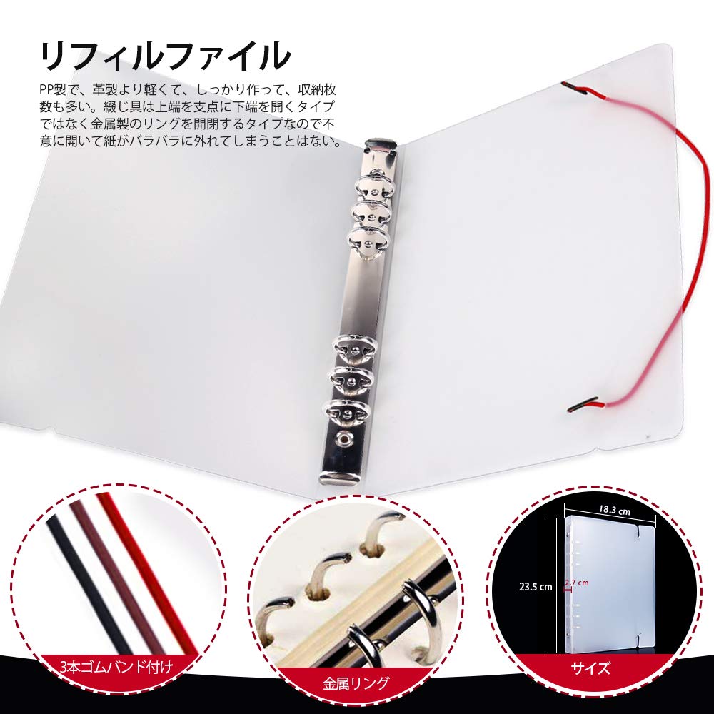 LEOBRO Системный планер Системный планер A5 Набор сменных листов PP Цветной Прозрачный Самоклеящиеся заметки Горизонтальный 6 Прозрачный Для бизнеса Для заметок PP Набор, Сменный блок, Размер, 2,