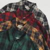 Мужская утолщенная рубашка цвета хаки в клетку - Retro American Workwear, 300 г, с длинными рукавами и двойными карманами