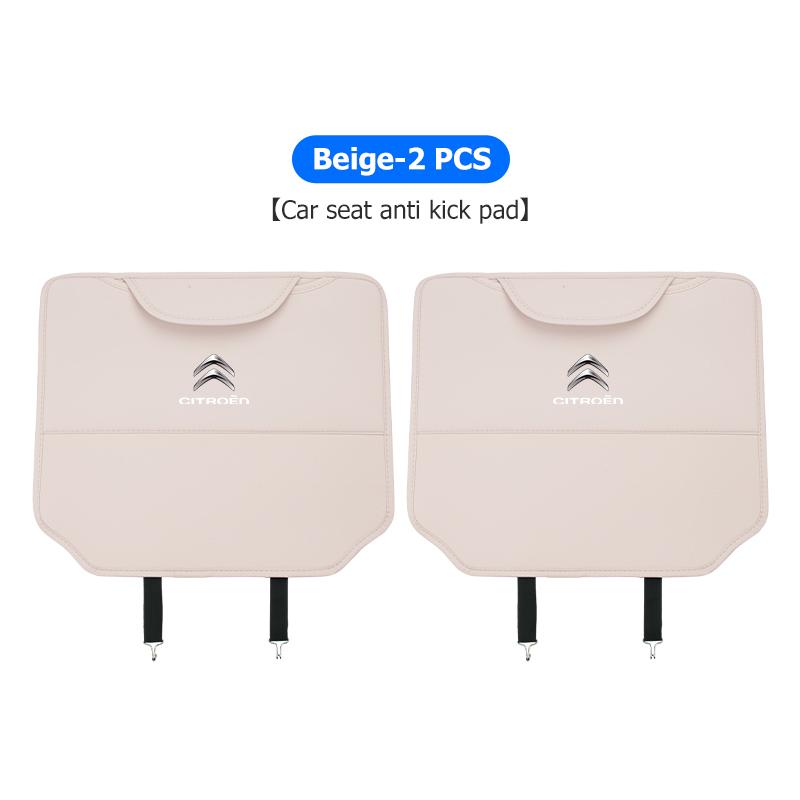POOR1 Leather Car Seat Back Protector Kick-Proof Anti Slip Child Mat For Citroen Jumper Celysee Cactus Picasso Aircross Saxo Grand