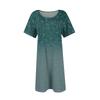 Womens Summer Dresses Short Sleeve Linen Casual T-Shirt Dresses Swing Beach Midi Dress Sundresses With Pockets