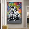 Kids Kiss Street Graffiti Art Canvas Paintings On The Wall Art Posters and Prints Art Canvas Pictures for Living Room Wall Decor
