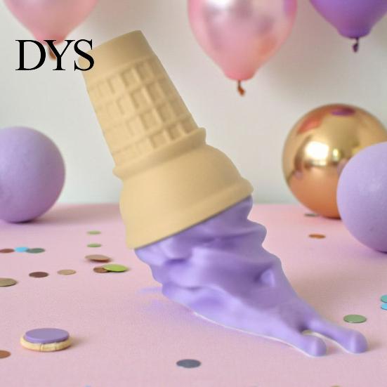 Desk Accessories for Office Melting Ice Cream Ornament, 3D Printed Cone Colorful Entryway Ornaments Sculpture, Fun Tabletop Ornament Home Decoration