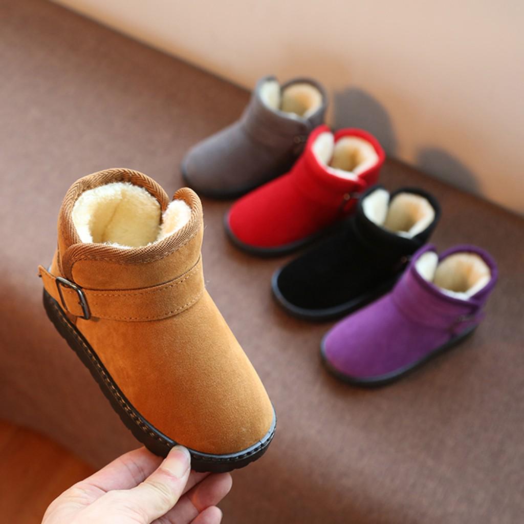 Зимние детские детские детские ботиночки для девочек конфетного цвета теплые короткие ботинки зимние ботинки