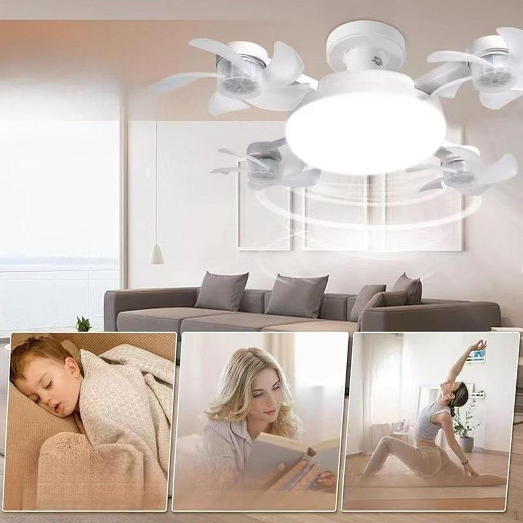 Ceiling Fan Light Dimmable Remote Control Adjustable Wind Decor Lighting Fixture Pendant Lamp