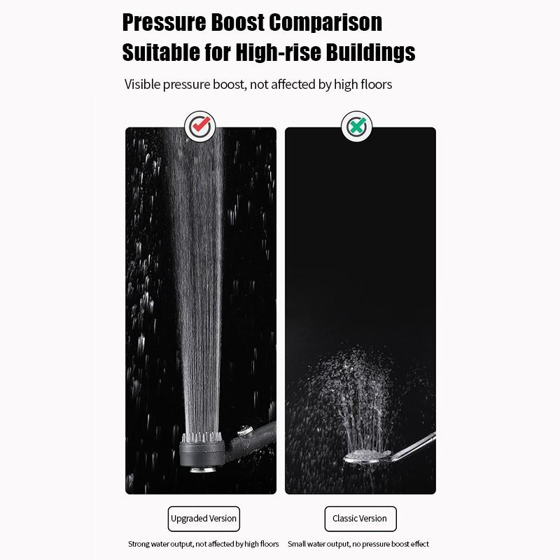 Adjustable Shower Head Booster Water Saving Shower Massage Shower High Pressure 3 Modes With Button Bathroom Accessories