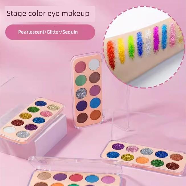 Official Genuine Student Performance Eyeshadow Palette 2026 New Model Natural Non-Toxic Washable Glitter for Girls
