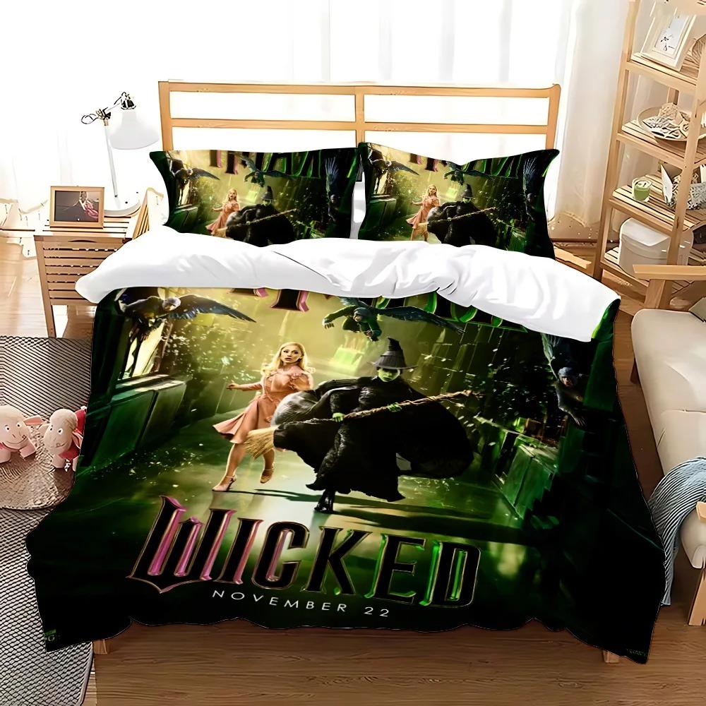 Movie W-Wicked Witch Pillowcase Bedding Set Adult Boy Girl Bedroom Decoration Children Gift Single Double Large Size