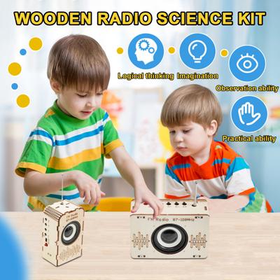 FM-радио STEM Science Kit Kids Деревянный 3D-пазл Электронный радиоприемник DIY Образовательная наука