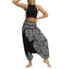 Qii-Leggings Women Casual Loose Yoga Trousers Baggy Boho Aladdin  Jumpsuit Pants