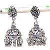 Натуральный индийский вид Джумки с драгоценными камнями Серебряные племенные балийские серьги 1,77" Z2W04