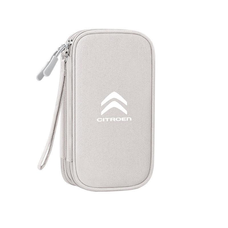 WKZA3 Portable Car Travel Key Driving License Headset USB Storage Bag Waterproof Storage Bag For Citroen C1 C2 C3 C4 C4L VTS C-ELYSEE