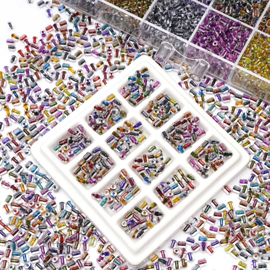 80Pcs Domestic High-Quality Glass Seed Beads Cylinder Retro Ink Wash Bead For DIY Bracelets Necklaces Jewelry Making