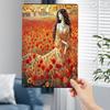 2D Flat, 1pc Floral Field Woman Wall Art - Tinplate Metal Sign Painting, 20.32x30.48 Cm Indoor/Outdoor Hanging Decor, Vibrant Re