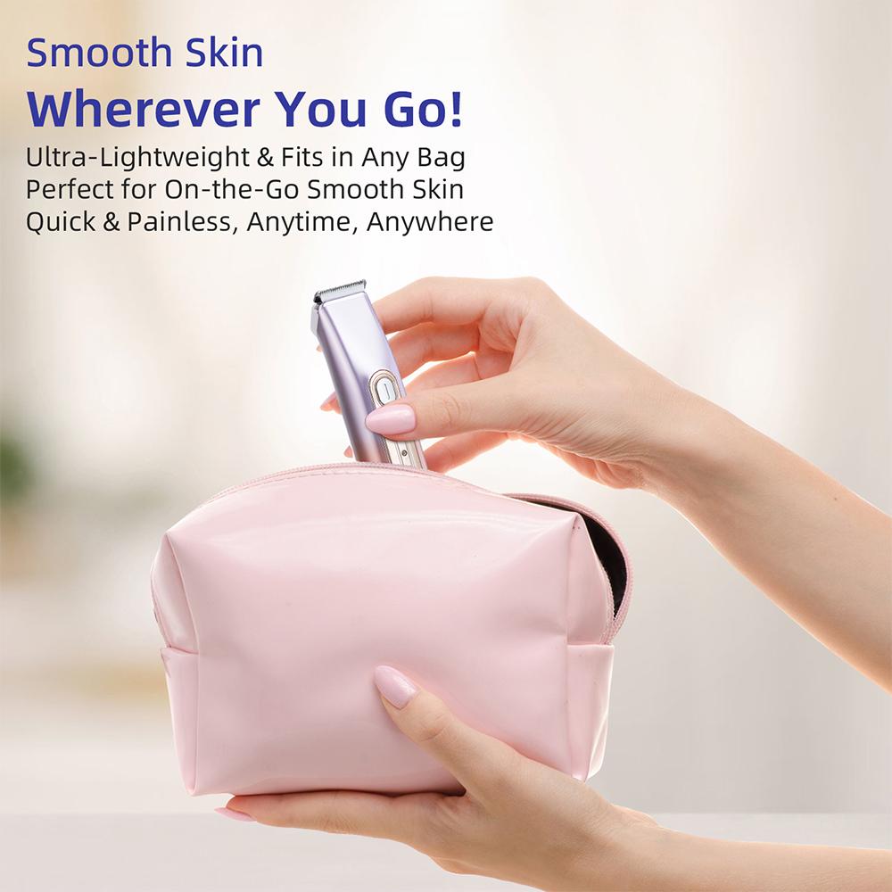 Триммер для волос с двумя головками 2-в-1 бритва для бикини с керамическими лезвиями женская электрическая бритва безболезненный эпилятор триммер для тела