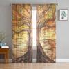 Tree Plank Tulle Curtains For Living Room Sheer Curtain For Bedroom Window Blinds Voile Curtains