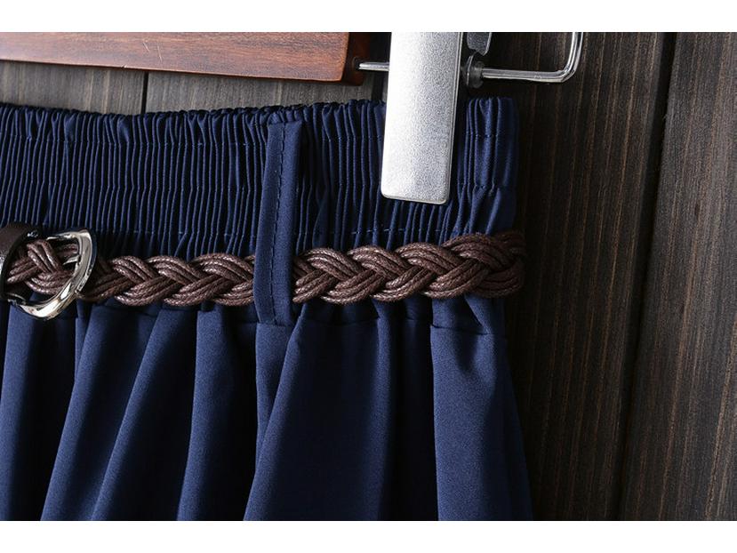 Юбка А-силуэта в стиле колледжа с поясом - Универсальная, средней длины, летняя юбка для женщин