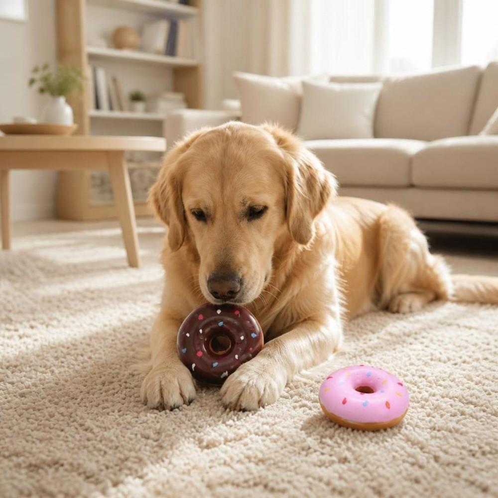 10pcs Latex Squeaky Dog Toy Multi Colors Donut Dog Toy Bouncy Texture Dog Chew Toy Chew Relief