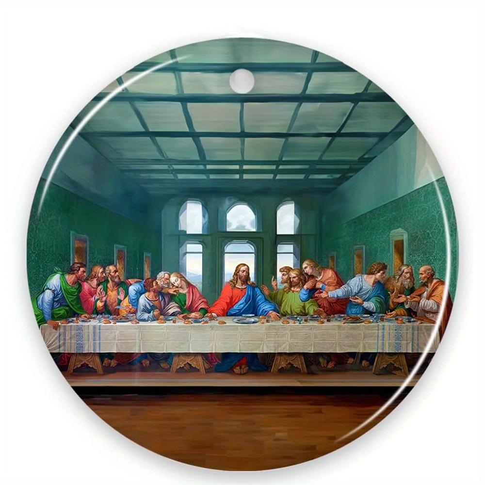 1 шт. 2D Плоская Деревянная Орнаментная Картина Маслом Девы Марии и Младенца Иисуса Нежных Объятий - 20 см