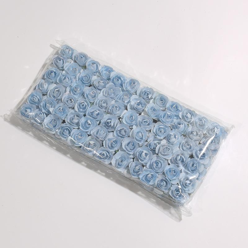 144 шт./упаковка сливовые розы маленькие бумажные цветы имитация цветка подарочная коробка конфет декоративная гирлянда ротанговый головной убор своими руками
