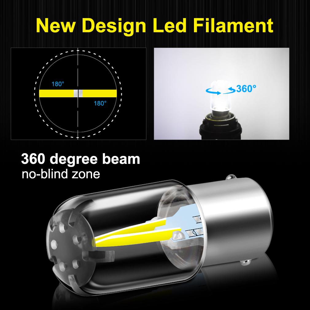 2pcs 1156 BA15S P21W LED Bulbs 1157 P21/5W BAY15D LED Car Tail Bulb Brake Lights Reverse Lamp Daytime Running Signal Light