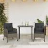VidaXL Garden Dining Set with Cushions 3 Pcs, Patio Table and Chairs, Outdoor Furniture Terrace, Modern, 3211948