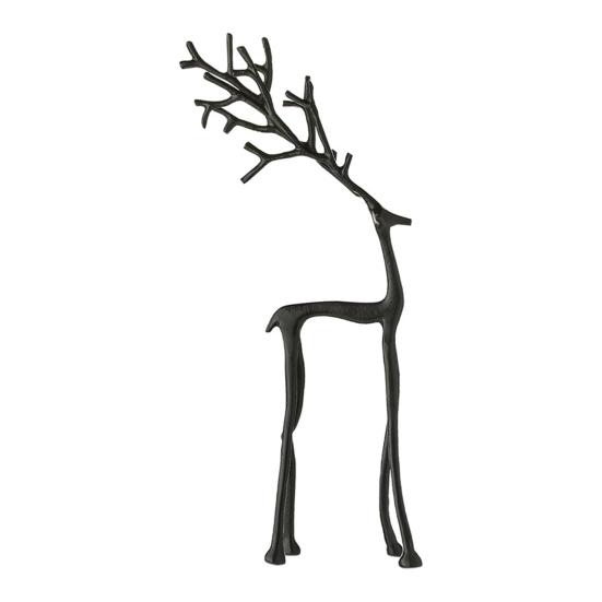 1/2Pcs Christmas Reindeer Statue Minimalist Artistic Deer Figurine Metal Animal Sculpture Home Office Desktop Decoration Ornament