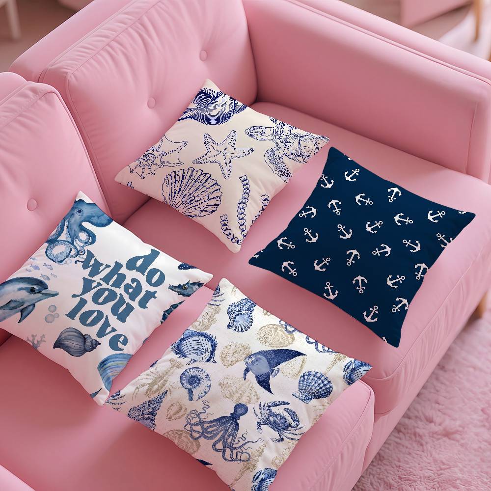 Морская тема руль якорь животные наволочка с принтом наволочка гостиная диван накидка на подушку декор комнаты для спальни