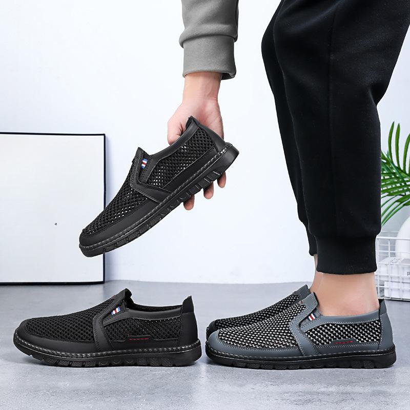 Men's Summer Mesh Shoes, Polyurethane Lightweight Oversized Cloth Shoes