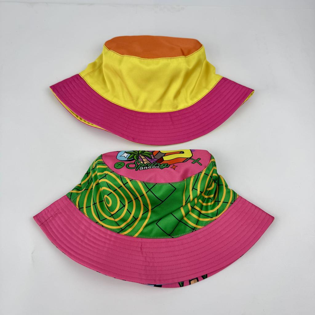 Fashion Polyester Blank Sublimation Printing Fisherman Hat Designer Bucket Hat for Vacation Summer Beach