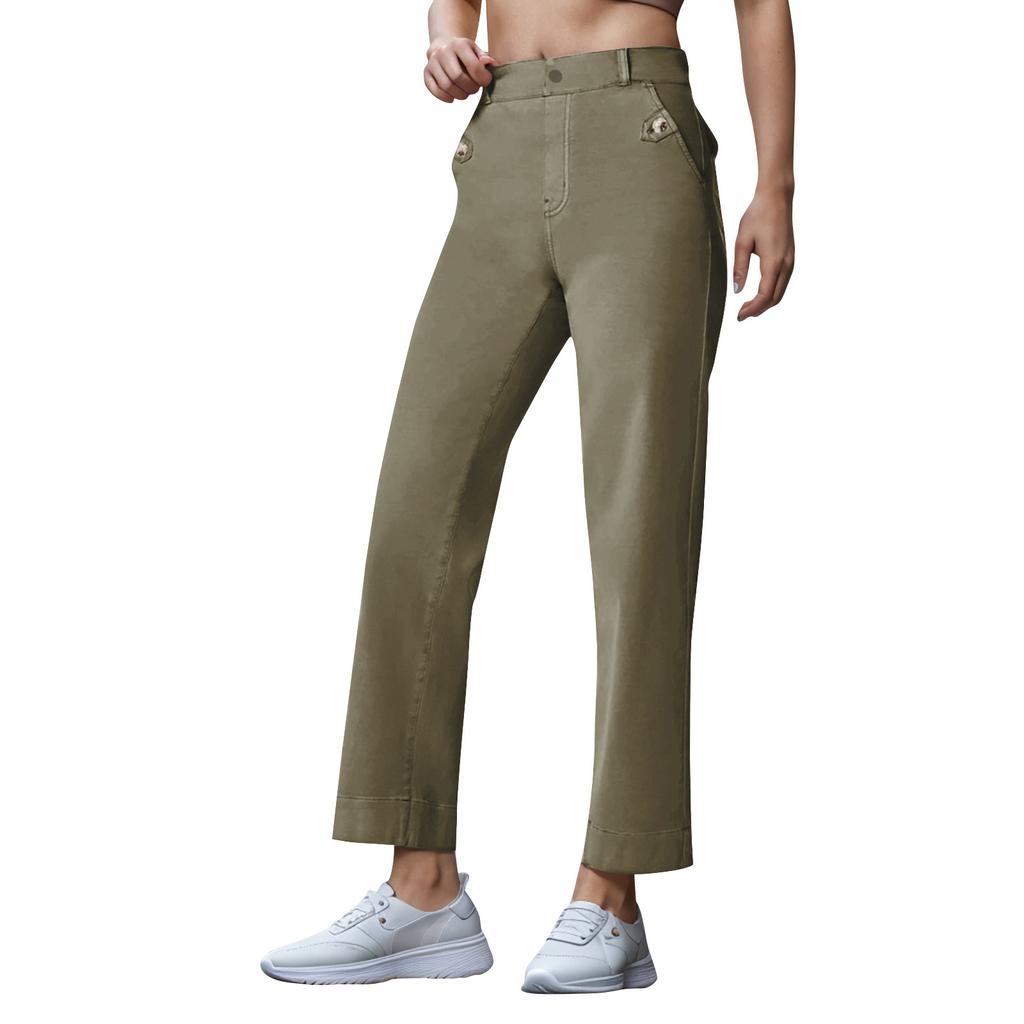 Широкие брюки для женщин, брюки для йоги, спортивные штаны с высокой талией и карманами, эластичные брюки, удобные спортивные спортивные штаны для тренировок