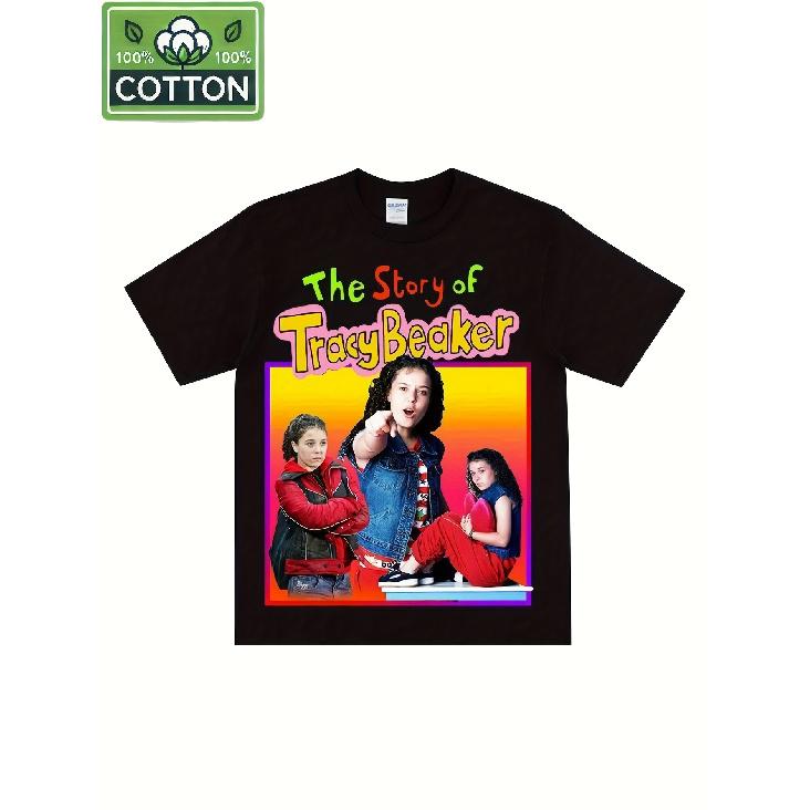 Men'S Tracy Beek Retro Tee - Black Short-Sleeve Shirt Featuring a Nostalgic TV Show Design, Made from 230G Heavyweight 100%, Ideal for Fans of 2000S