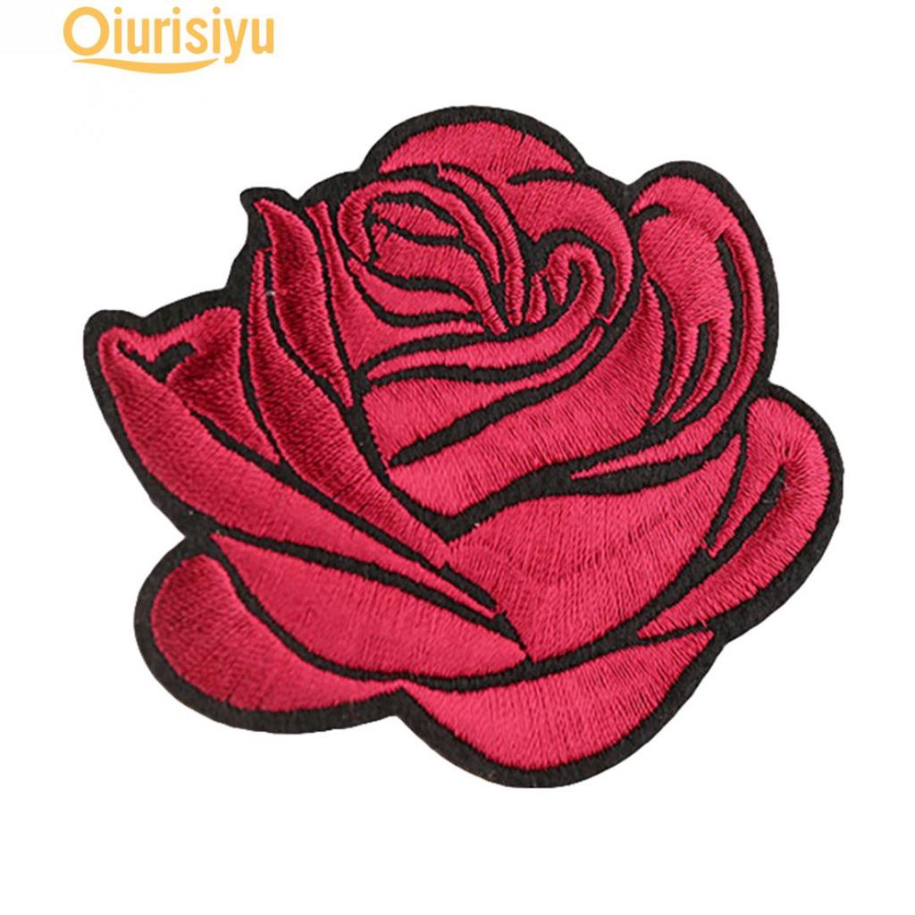 Rose Badge Iron On Patch Decoration Flower Hat Applique Accessory