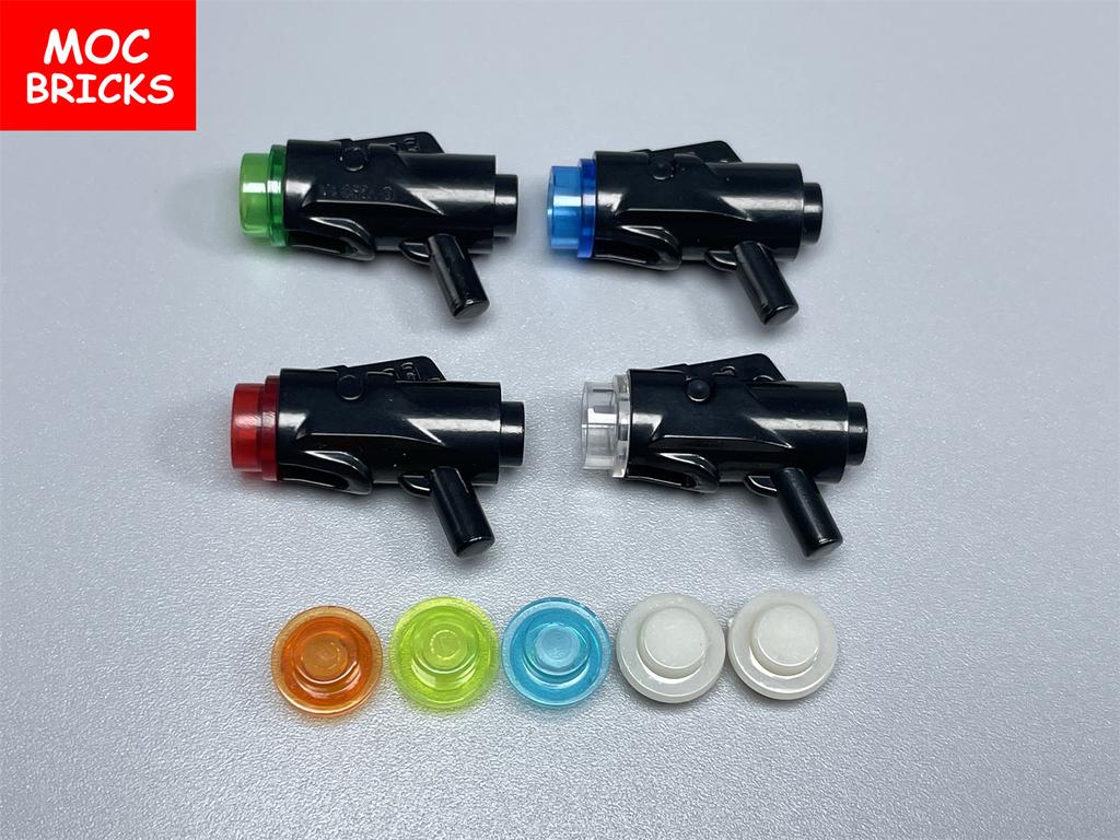 MOC Кирпичи Стреляющий Пистолет Мини Бластер Рукоять Меча Световой Меч Лезвие 21699 30374 64567 Оружие Строительные Блоки Собранные Игрушки