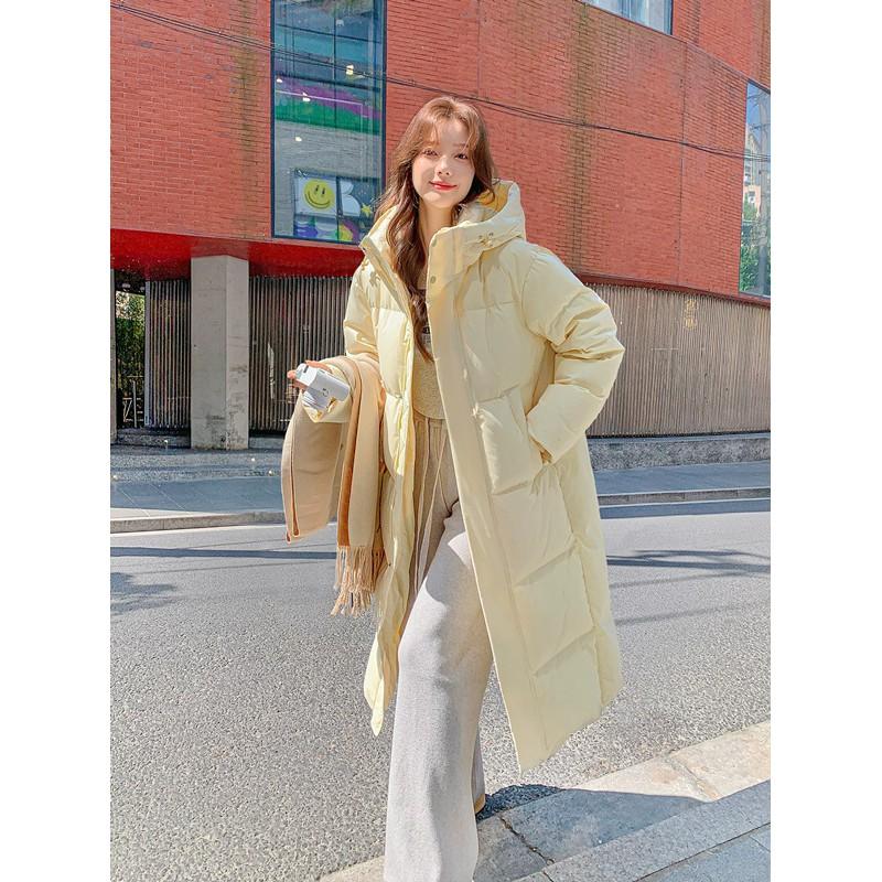 Womens Long Puffer Coat Winter Thick Warm Oversized Down Jacket Knee-Length Casual Hooded Parka