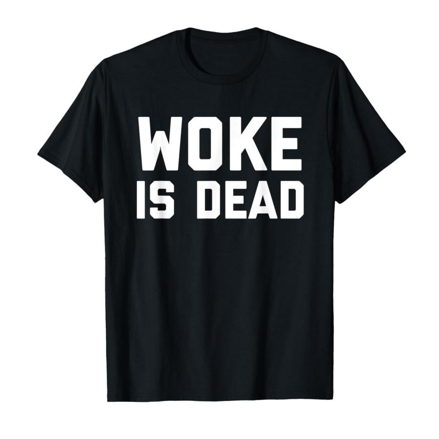 Футболка с мемом "Woke is Dead" для мужчин и женщин, 100% хлопок, с коротким рукавом, P369